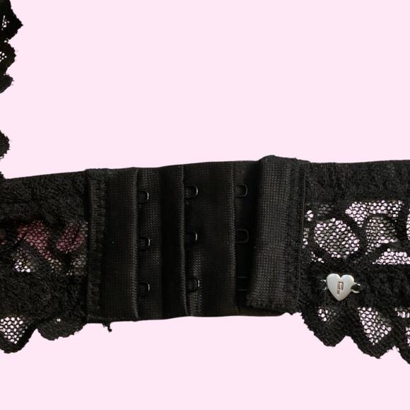 Victoria Secret's Bralette Women's SZ Large Black Lace Halter Back Closure - Picture 6 of 10